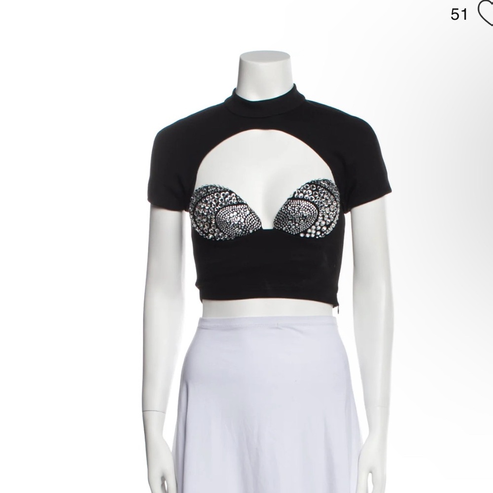 AREA  diamanté crop top
NWOT AUTHENTIC